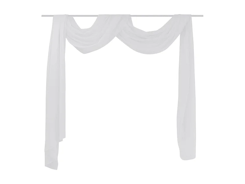 Tenda in voile fine 140x600 cm Bianca