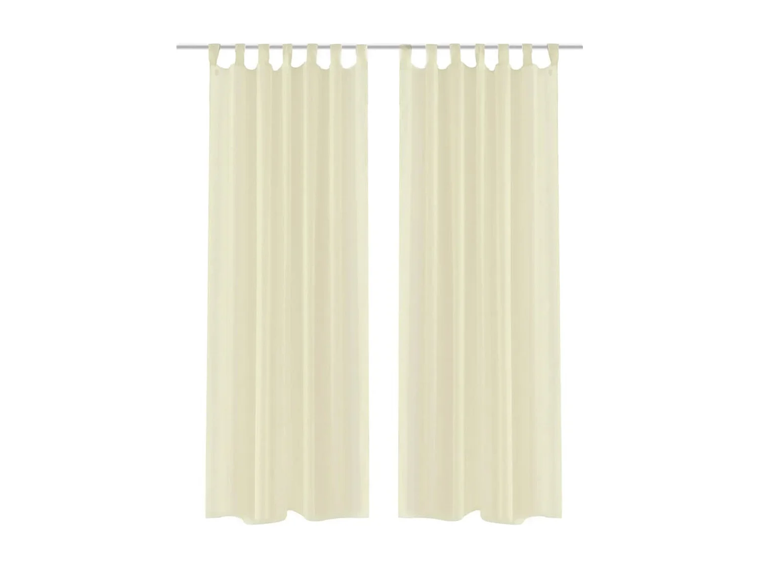 Tenda sottile Crema 140x245 cm 2 pz