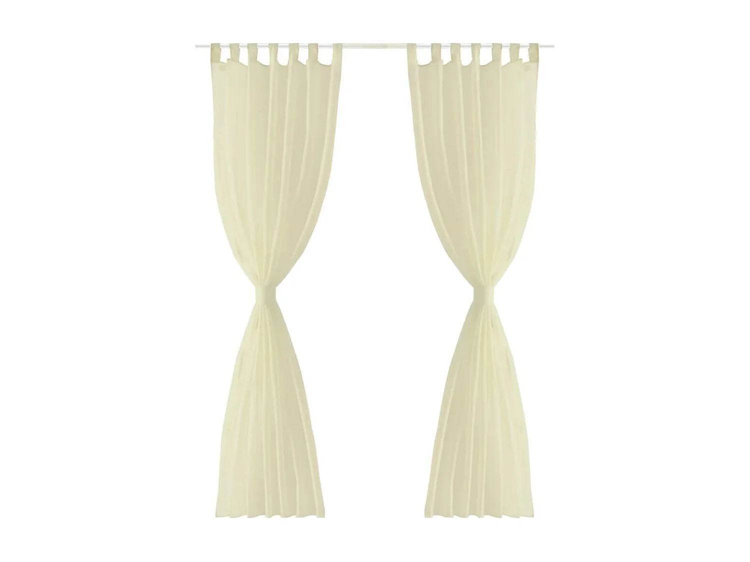 Tenda sottile Crema 140x245 cm 2 pz