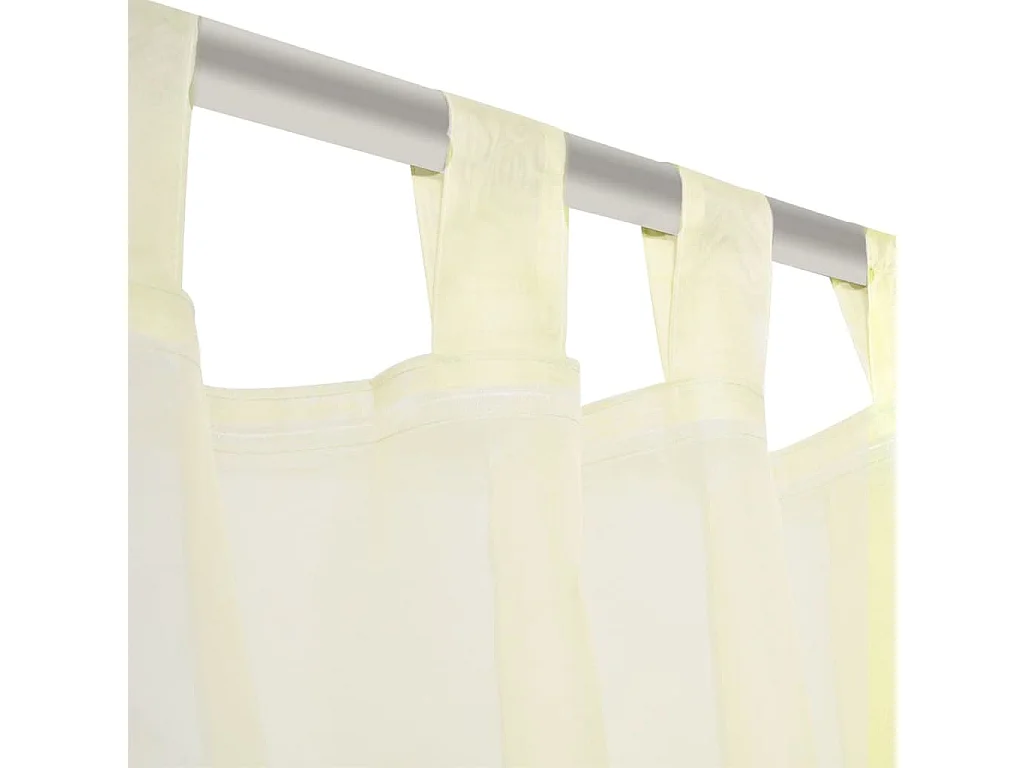 Tenda sottile Crema 140x245 cm 2 pz