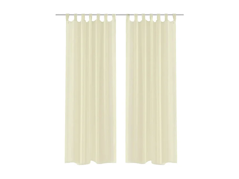 Tenda sottile Crema 140x245 cm 2 pz