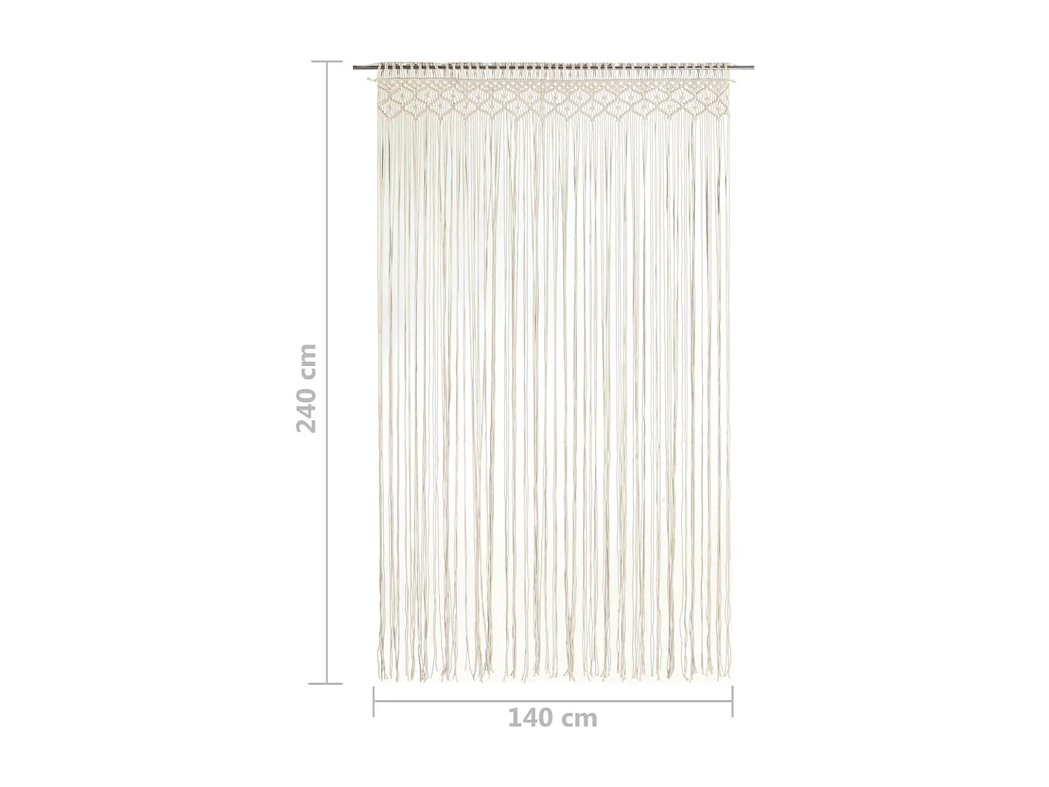 Rideau en macramé 140x240 cm Coton