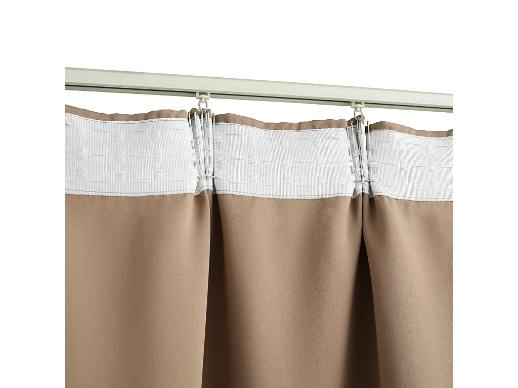 Rideaux occultants avec crochets 2 pcs Taupe 140x245 cm