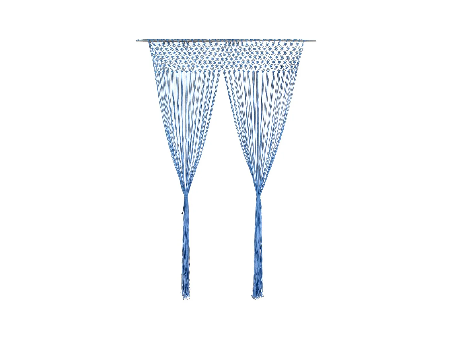 Rideau en macramé Bleu 140x240 cm Coton