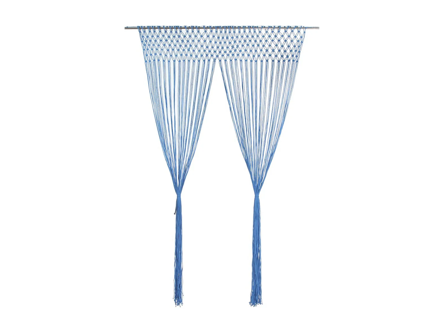 Rideau en macramé Bleu 140x240 cm Coton