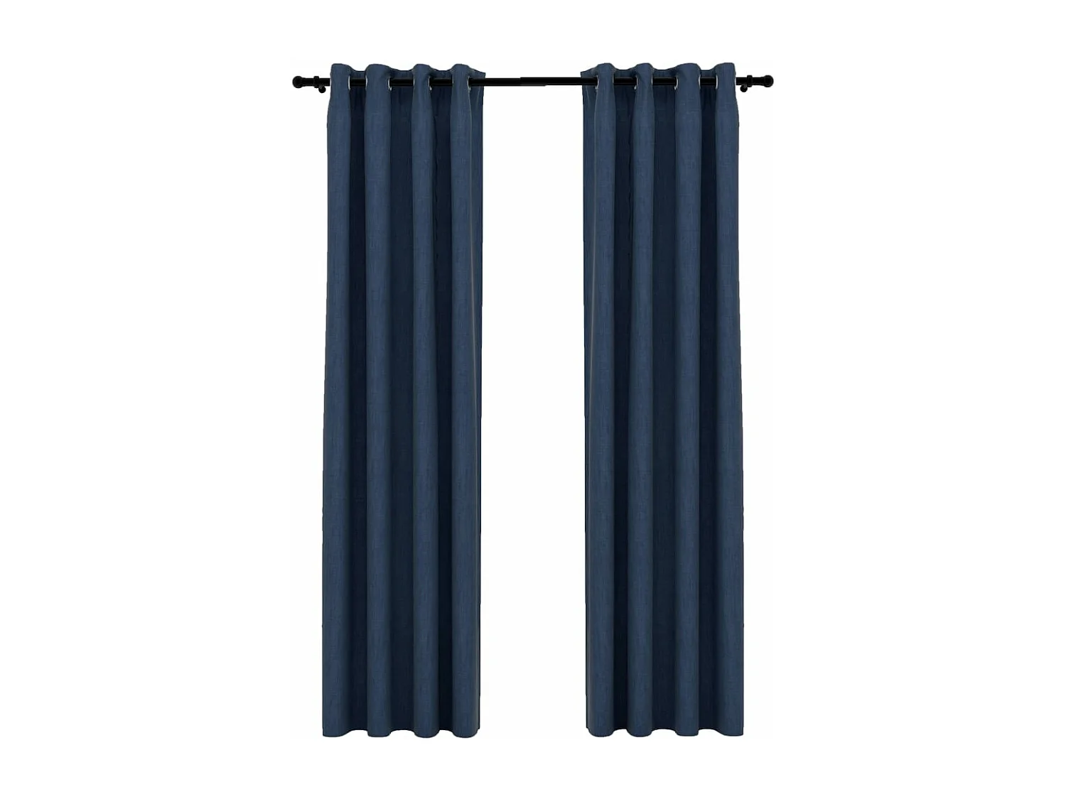 Rideaux occultants Aspect lin avec œillets 2 pcs Bleu 140x245cm