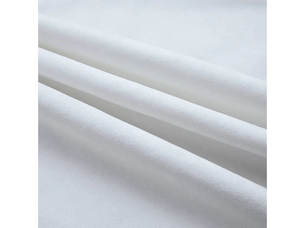 Cortina opaca y anillas metálicas 2uds Blanco roto 140x175cm