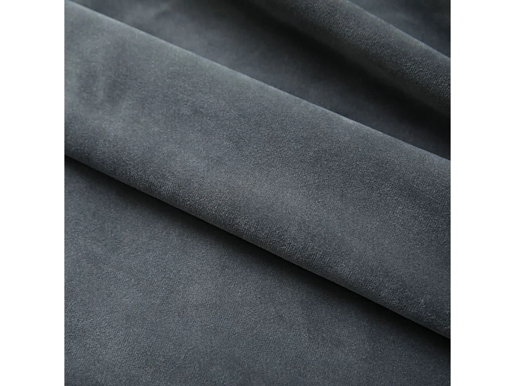 Tende oscuranti e gancio 2pz Velluto Antracite 140x175cm