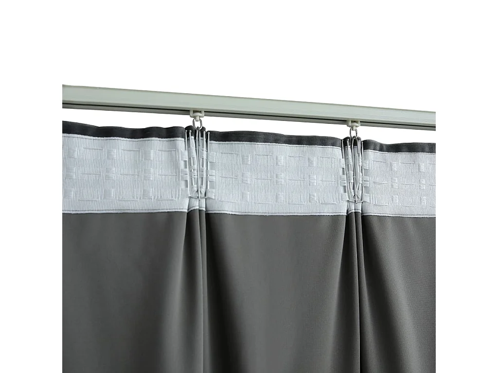 Tende oscuranti e gancio 2pz Velluto Antracite 140x175cm