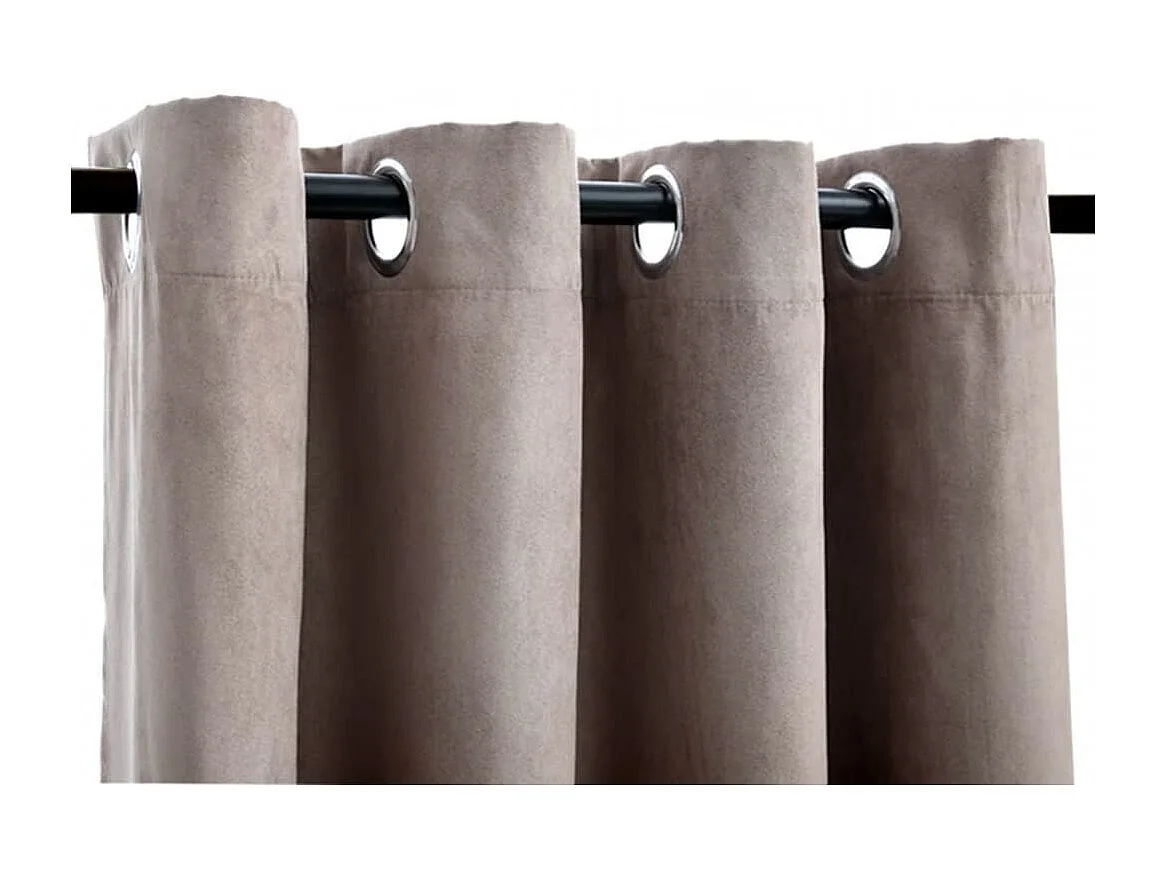 Tende oscuranti con anelli in metallo 2 pz Tortora 140x225 cm