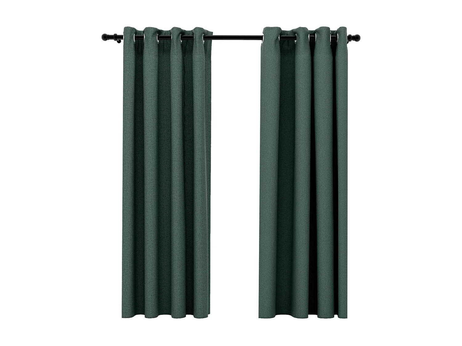 Rideaux occultants Aspect lin avec œillets 2 pcs Vert 140x175cm