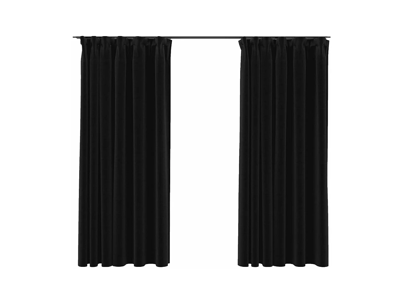 Haken für Verdunkelungsvorhänge in Leinenoptik, 2 Stück, Anthrazit, 140 x 175 cm