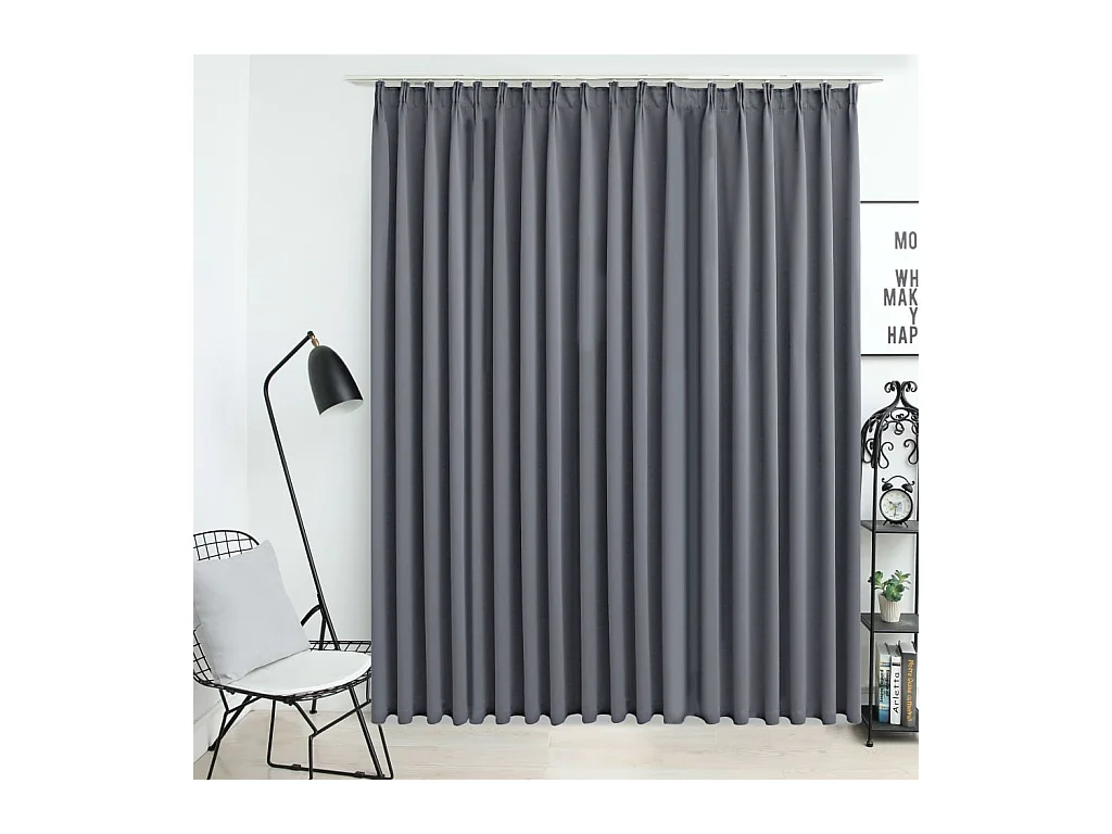 Rideau occultant avec crochets Gris 290x245 cm