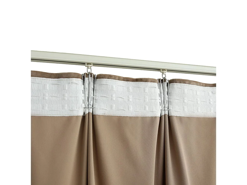 Rideaux occultants avec crochets 2 pcs Velours Beige 140x225 cm