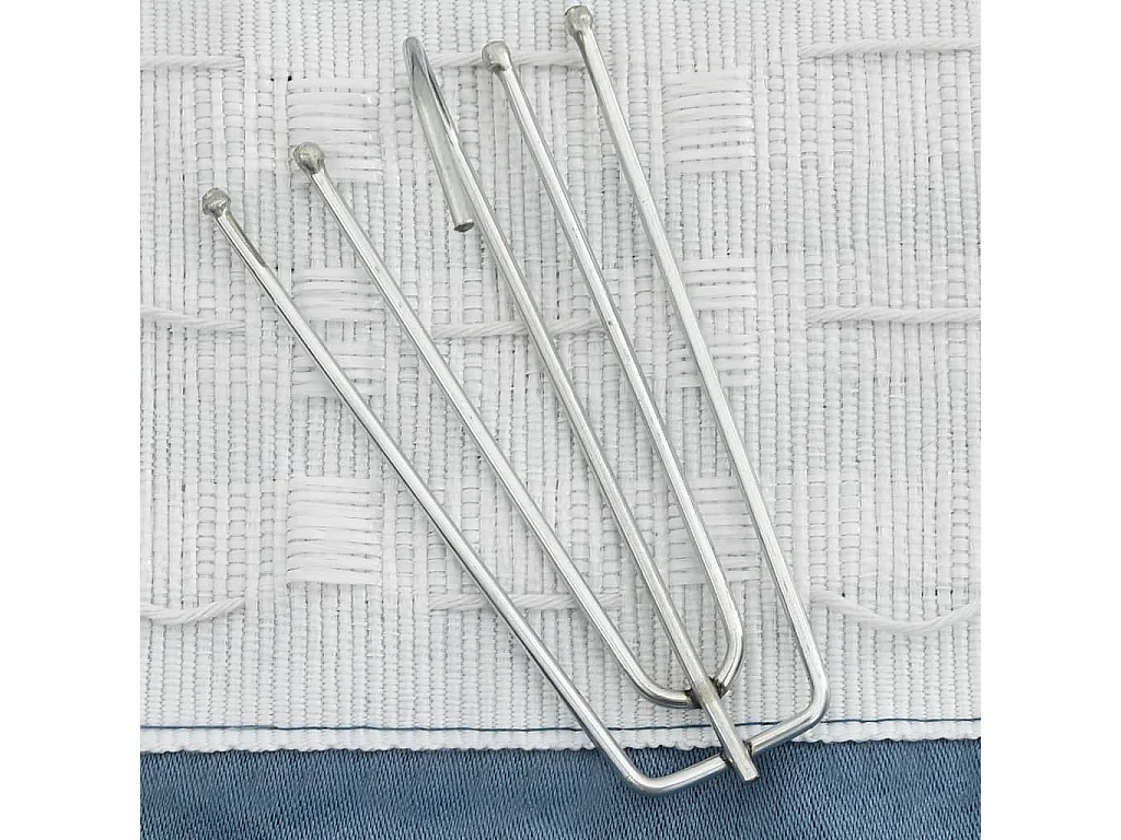 Rideaux occultants aspect lin avec crochets 2pcs Bleu 140x245cm