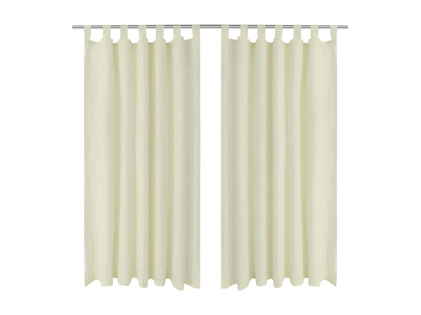 2 Stück cremefarbener Mikrosatin-Schlaufenvorhang 140 x 175 cm