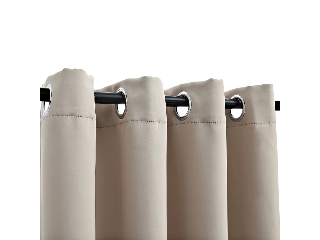 Tenda oscurante con anelli in metallo Beige 290x245 cm