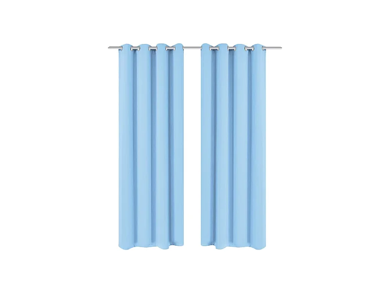 Tenda con occhielli in metallo 2 pz 135 x 175 cm Turchese