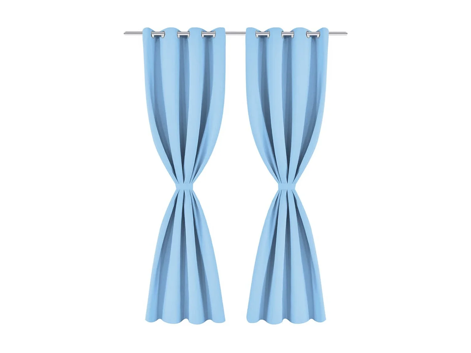 Tenda con occhielli in metallo 2 pz 135 x 175 cm Turchese