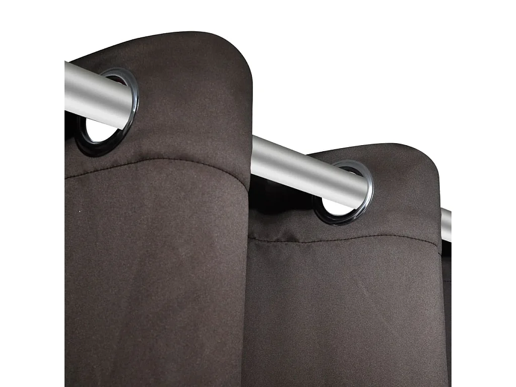 Tenda oscurante 2 pz e occhielli in metallo 135x175 cm Marrone