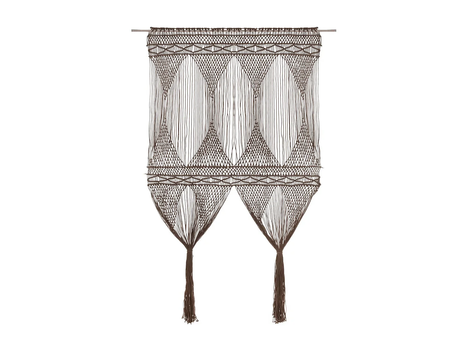 Rideau en macramé Taupe 140x240 cm Coton