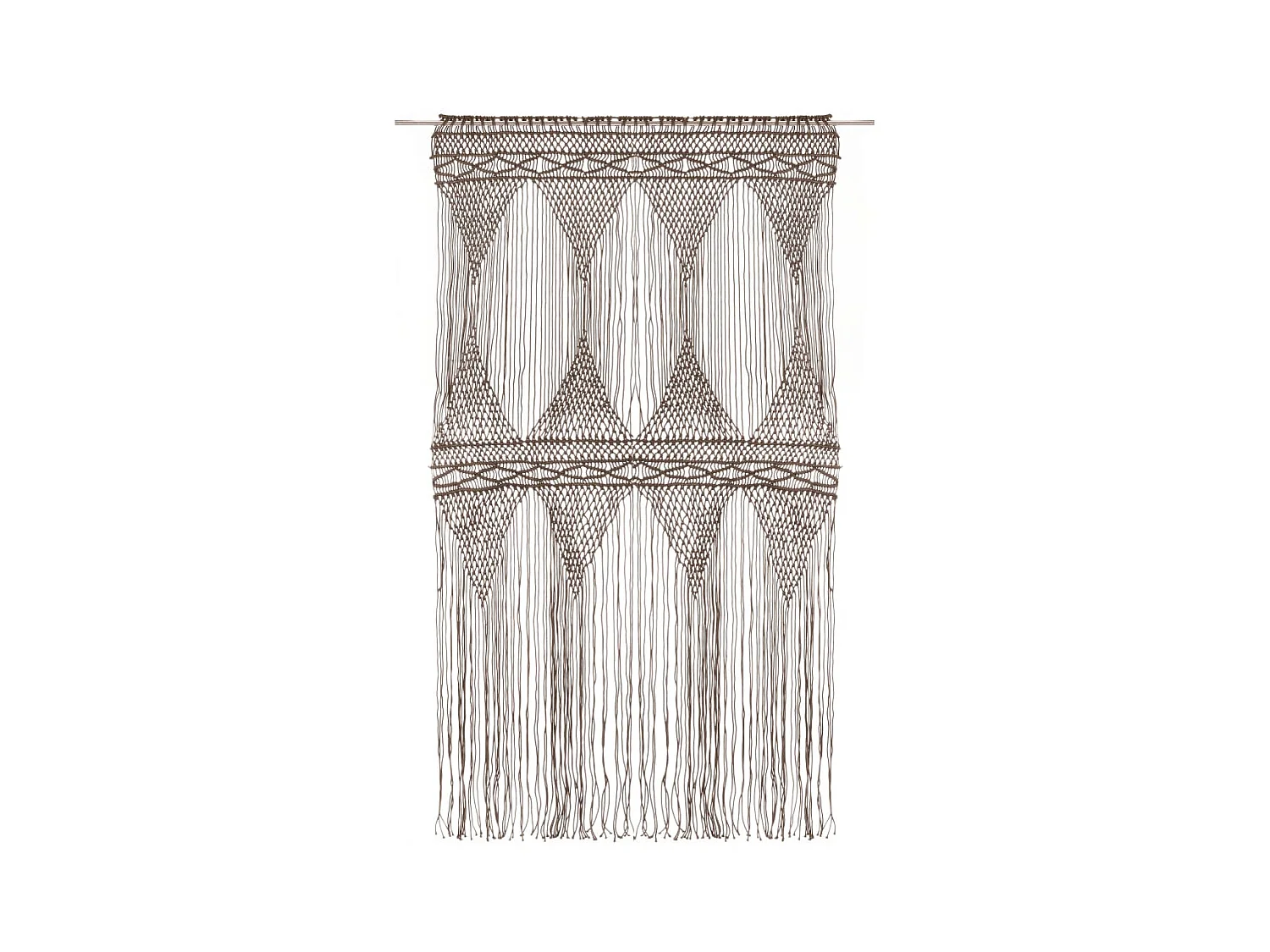 Rideau en macramé Taupe 140x240 cm Coton
