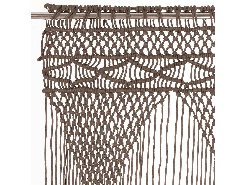 Rideau en macramé Taupe 140x240 cm Coton