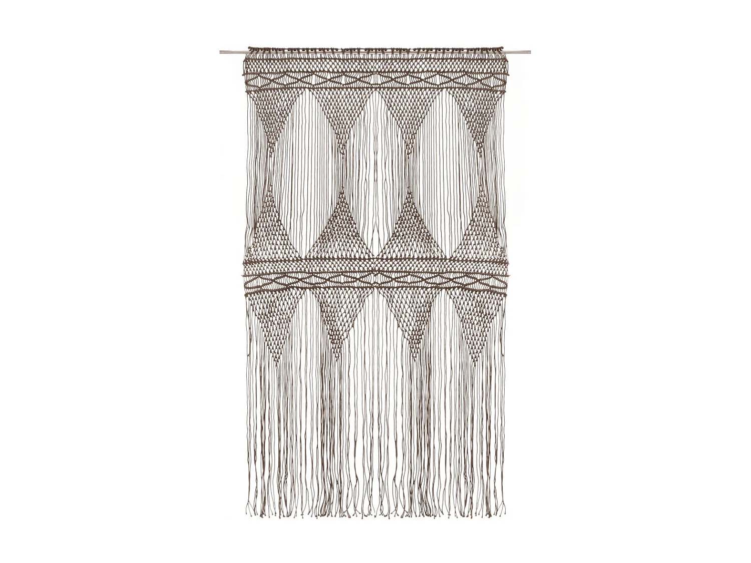 Rideau en macramé Taupe 140x240 cm Coton