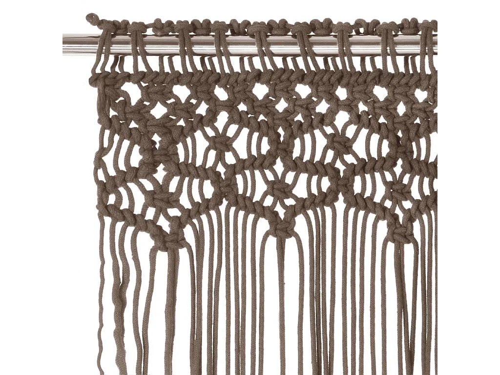 Cortina macramê cinza 140x240 cm Algodão