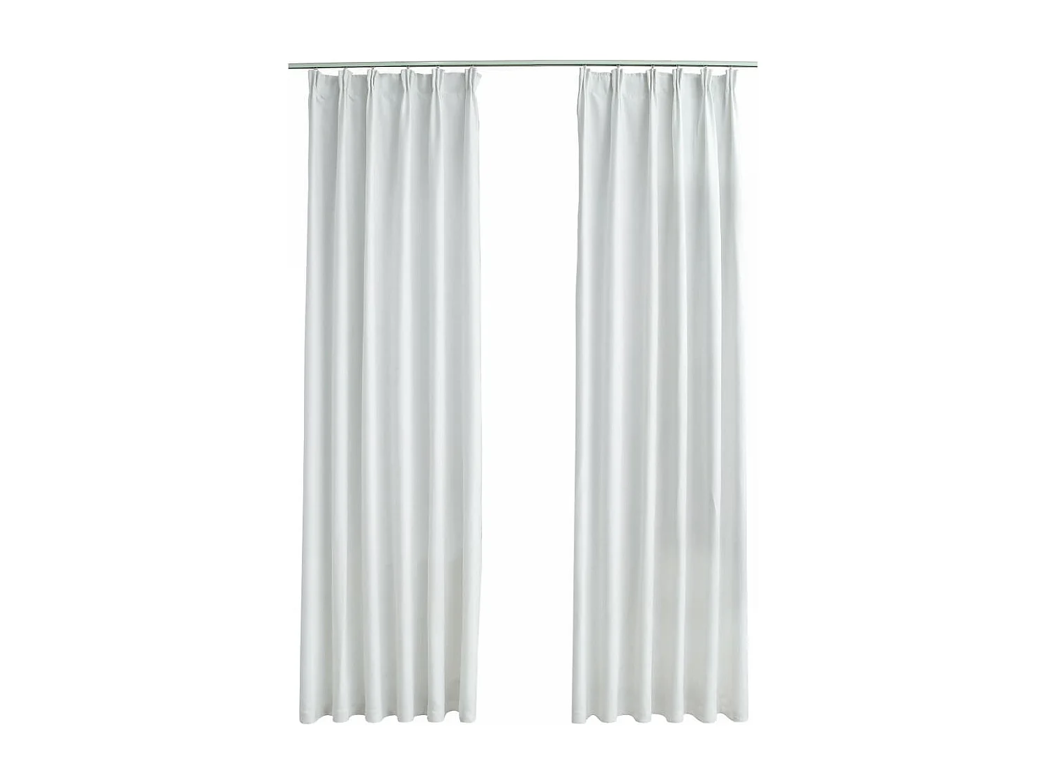 Cortinas blackout com ganchos 2 peças Branco natural 140x245 cm