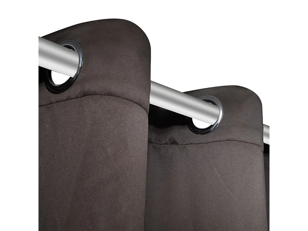 Cortina blackout com ilhós de metal 270 x 245 cm castanho