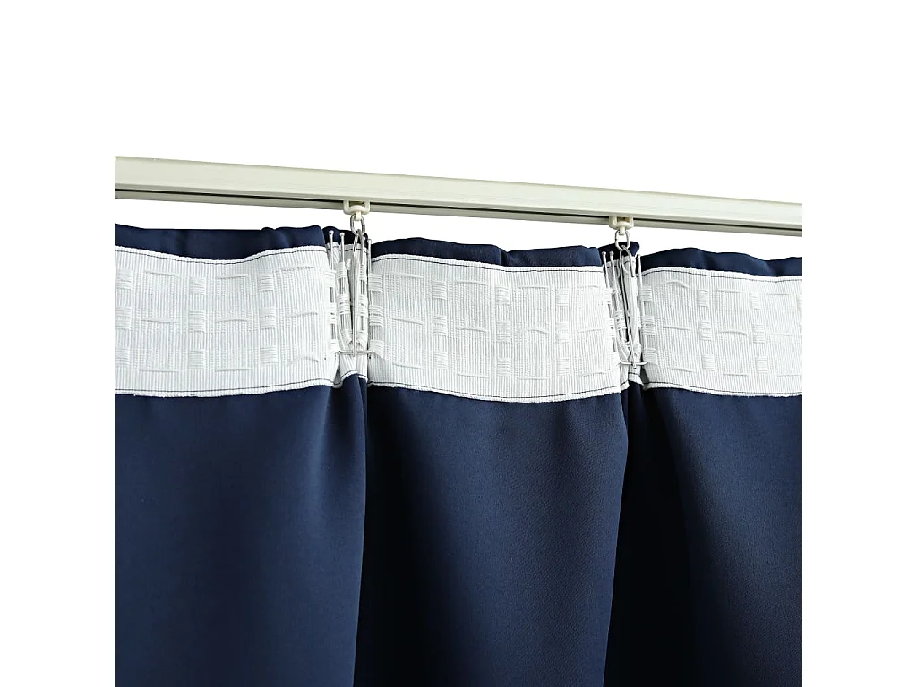 Rideaux occultants avec crochets 2 pcs Bleu 140x245 cm