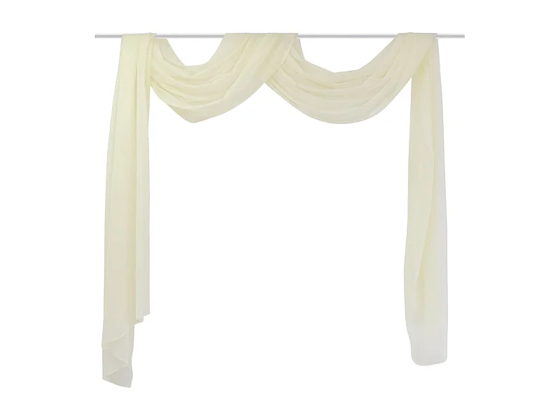 Cremefarbenes drapiertes Netz 140 x 600 cm