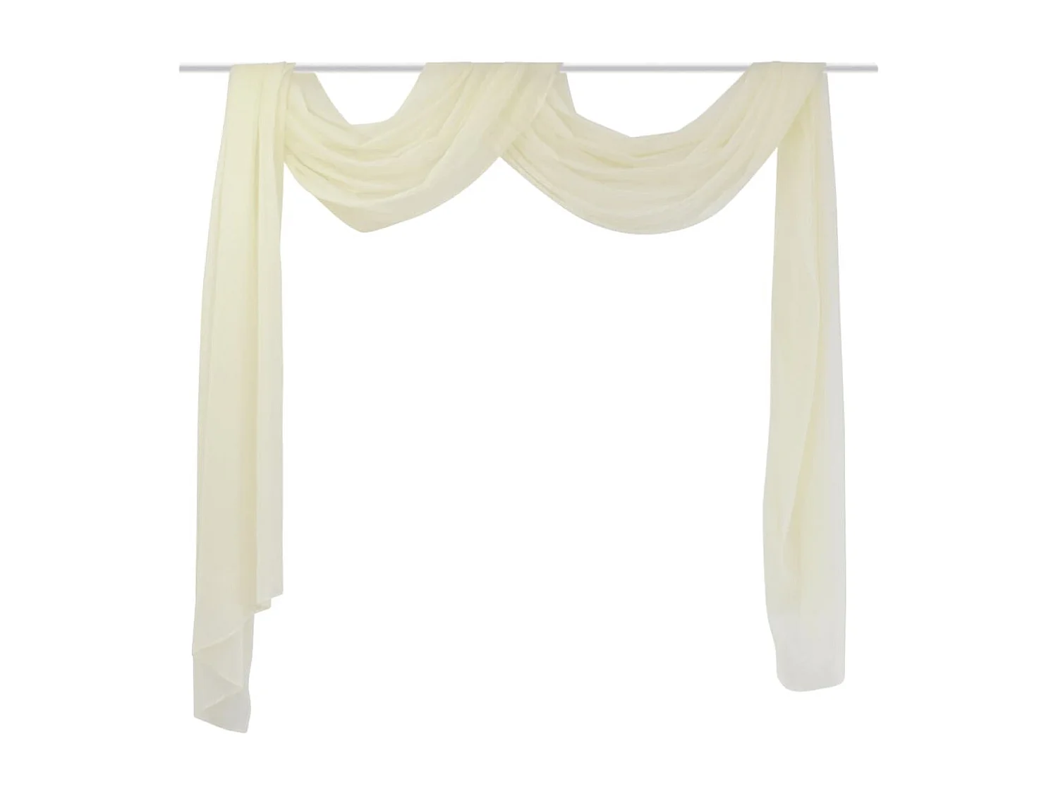 Rete drappeggiata color crema 140 x 600 cm