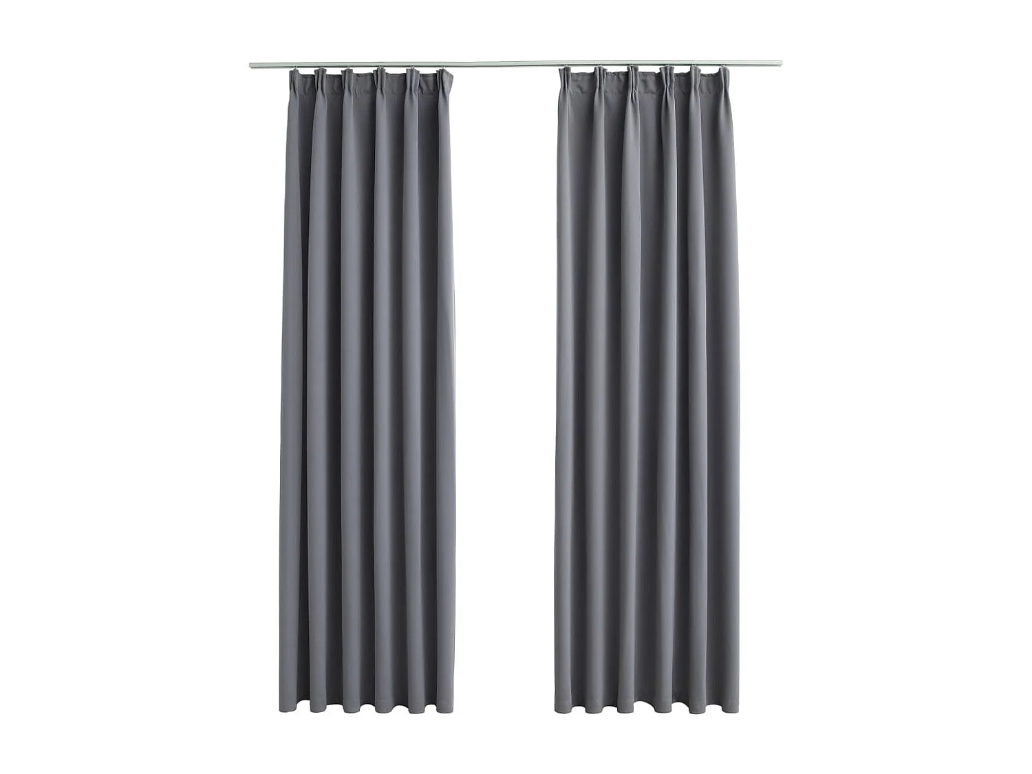 Cortinas opacas con ganchos 2 uds Gris 140x225 cm