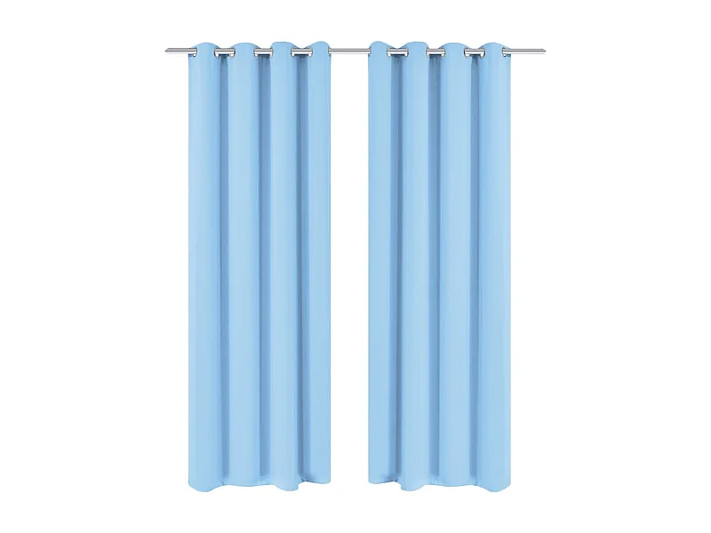 Cortina com ilhós de metal 2 unidades 135 x 245 cm Turquesa