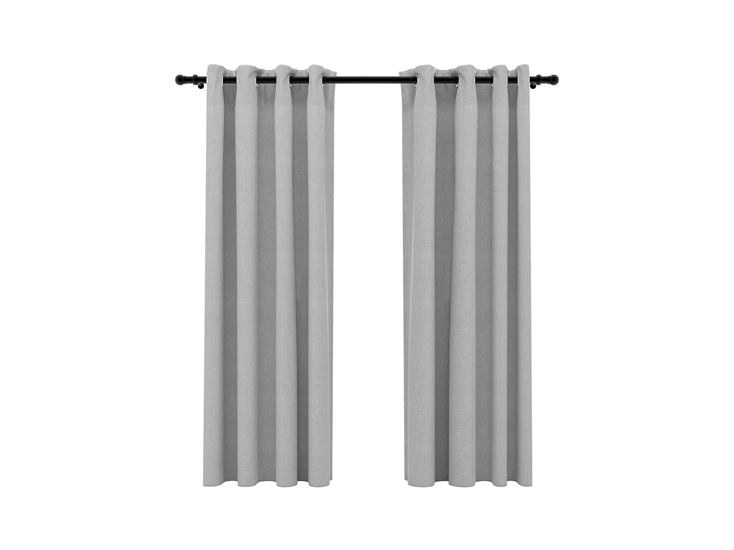 Rideaux occultants Aspect lin avec œillets 2 pcs Gris 140x175cm