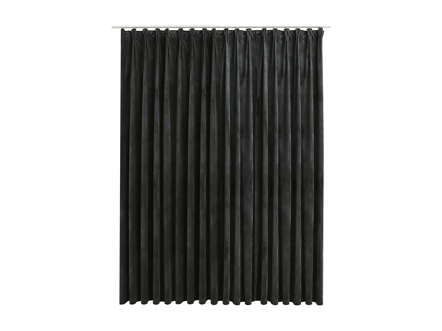 Verduisteringsgordijn met haken Antraciet Fluweel 290x245 cm