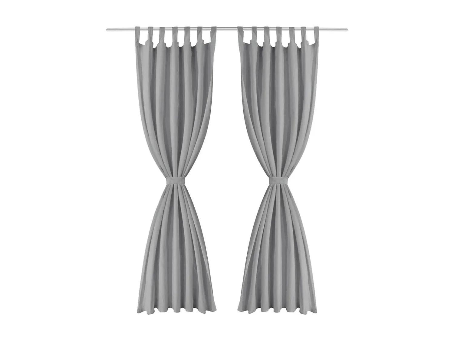 Tenda oscurante con passanti 2 pz 140 x 245 cm Grigio