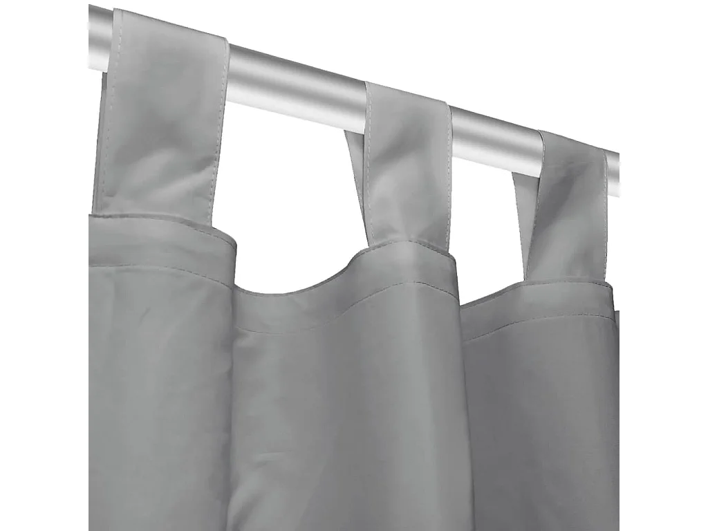 Tenda oscurante con passanti 2 pz 140 x 245 cm Grigio