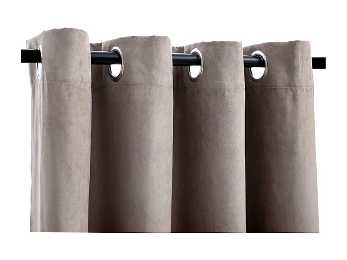 Rideaux occultants avec anneaux en métal 2 pcs Taupe 140x245 cm