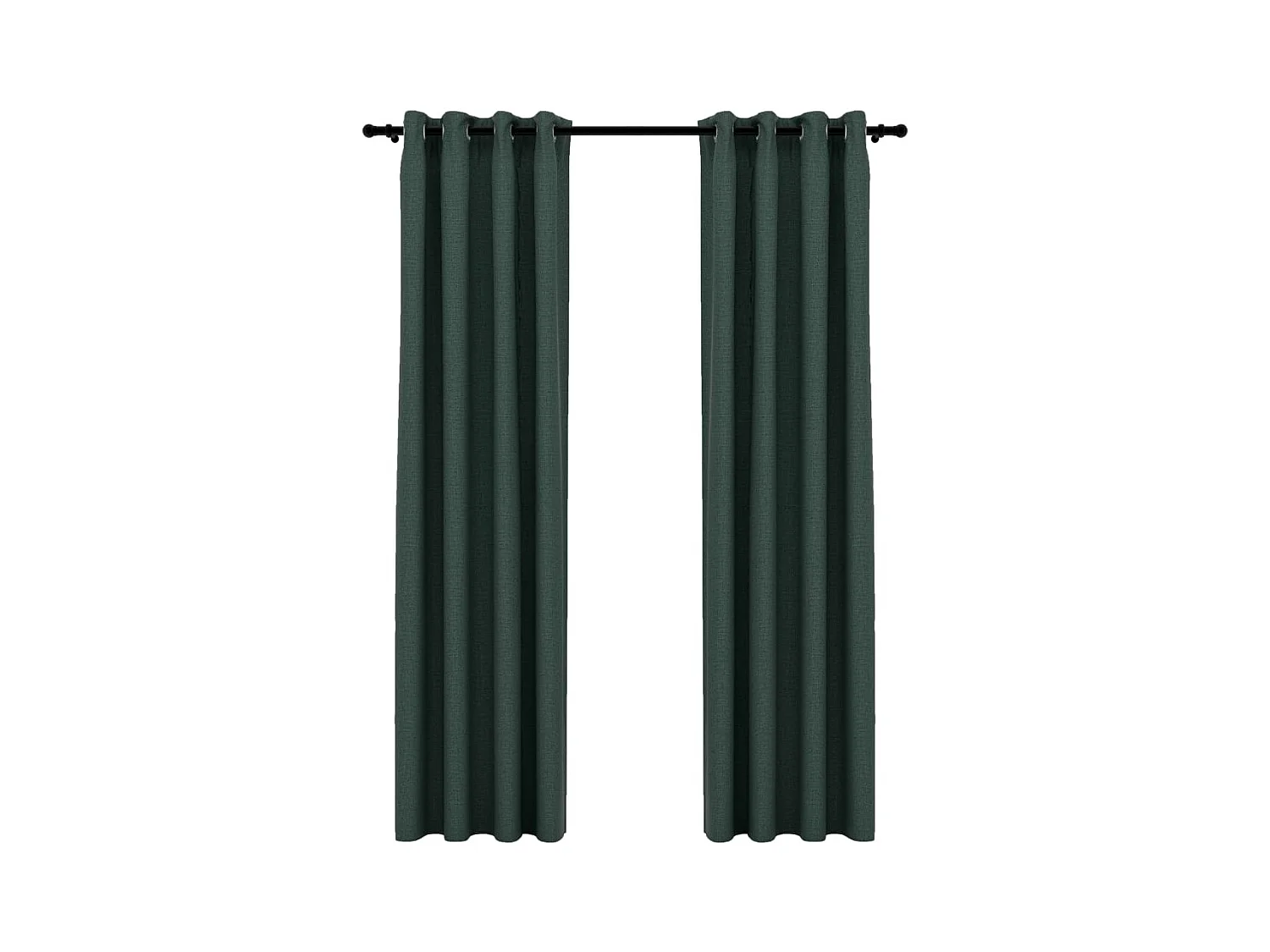 Rideaux occultants Aspect lin avec œillets 2 pcs Vert 140x245cm