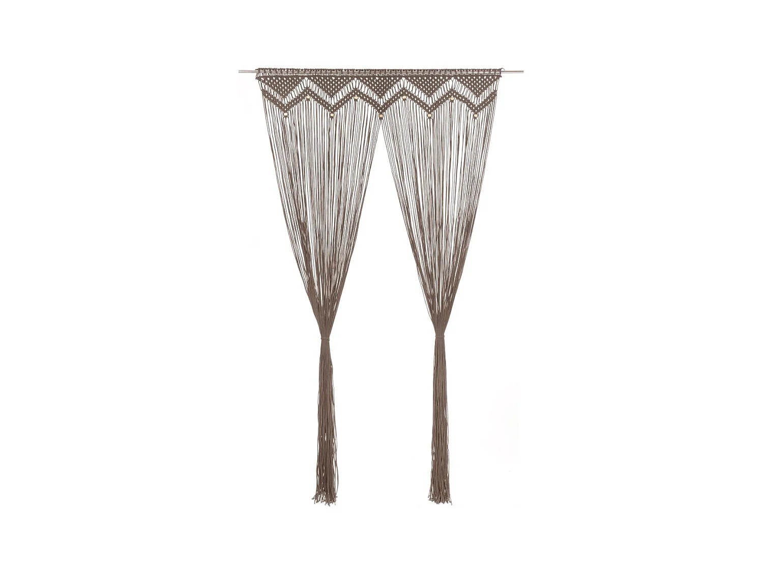 Taupe macramé gordijn 140x240 cm Katoen
