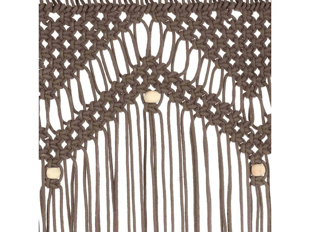 Rideau en macramé Taupe 140x240 cm Coton