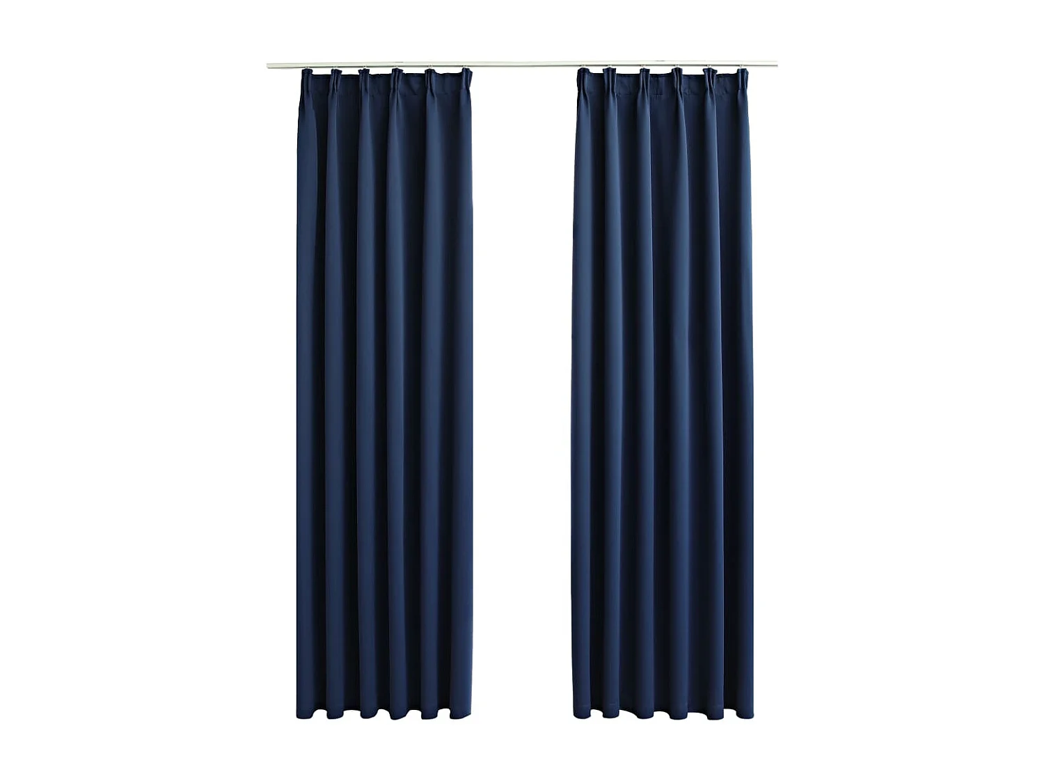 Cortinas opacas con ganchos 2 uds Azul 140x175 cm