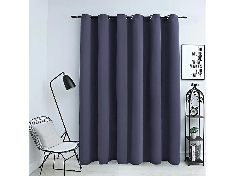 Tenda oscurante e anelli in metallo Antracite 290x245 cm