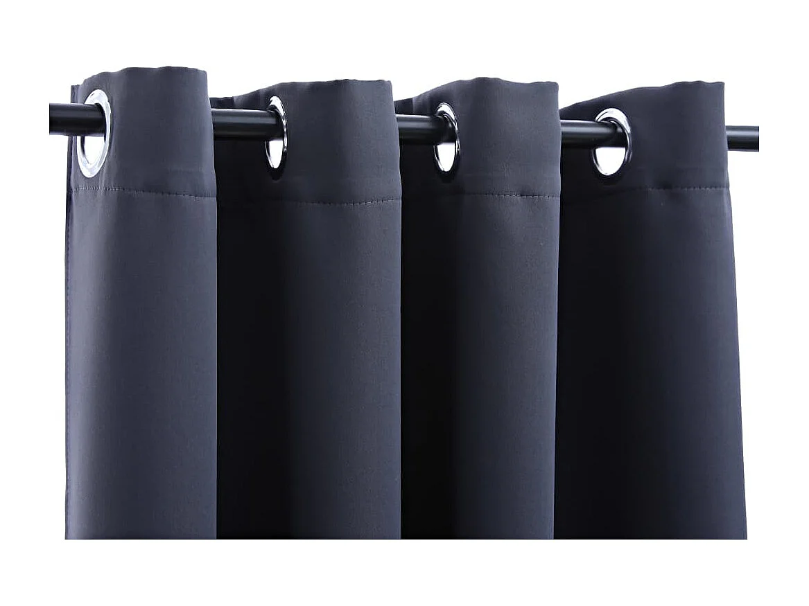 Tenda oscurante e anelli in metallo Antracite 290x245 cm