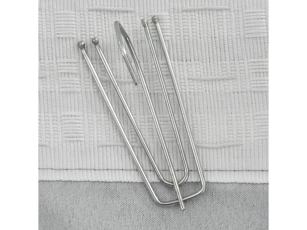 Rideaux occultants aspect lin avec crochets 2pcs Gris 140x175cm