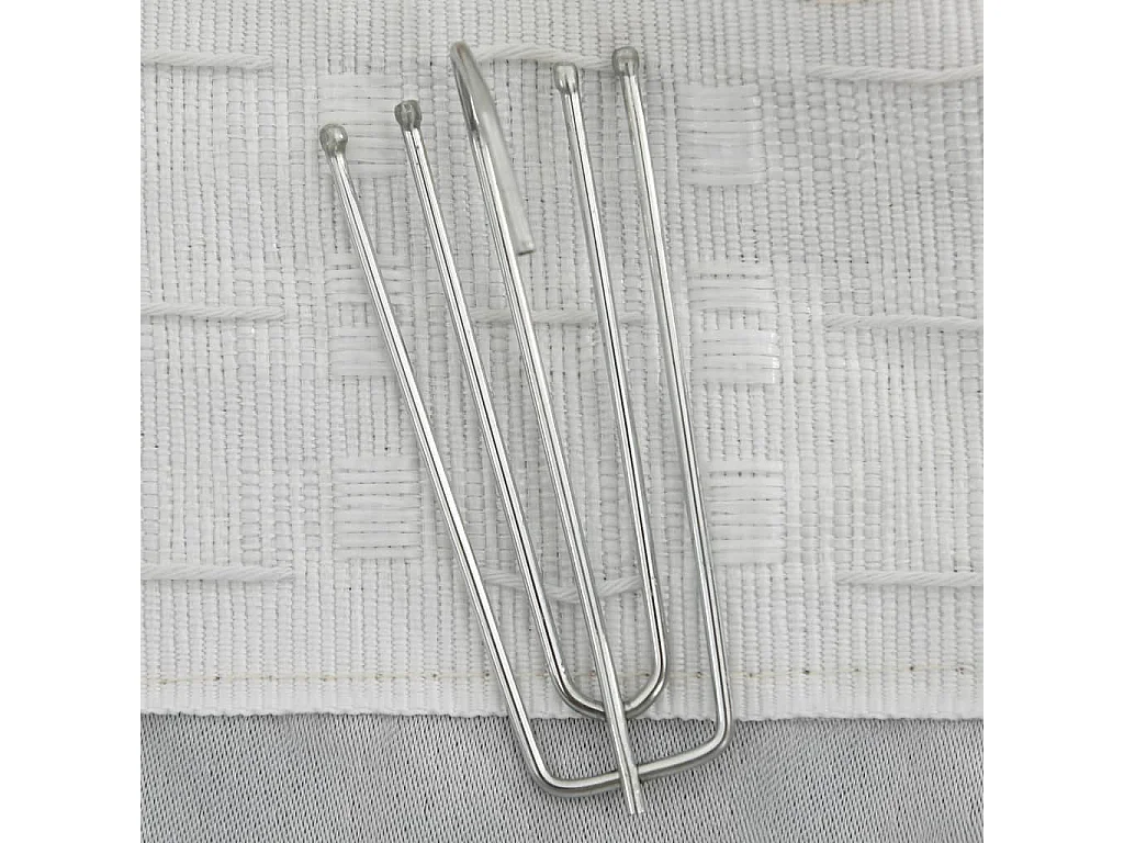 Tende oscuranti effetto lino e ganci 2 pz Beige 140x245 cm