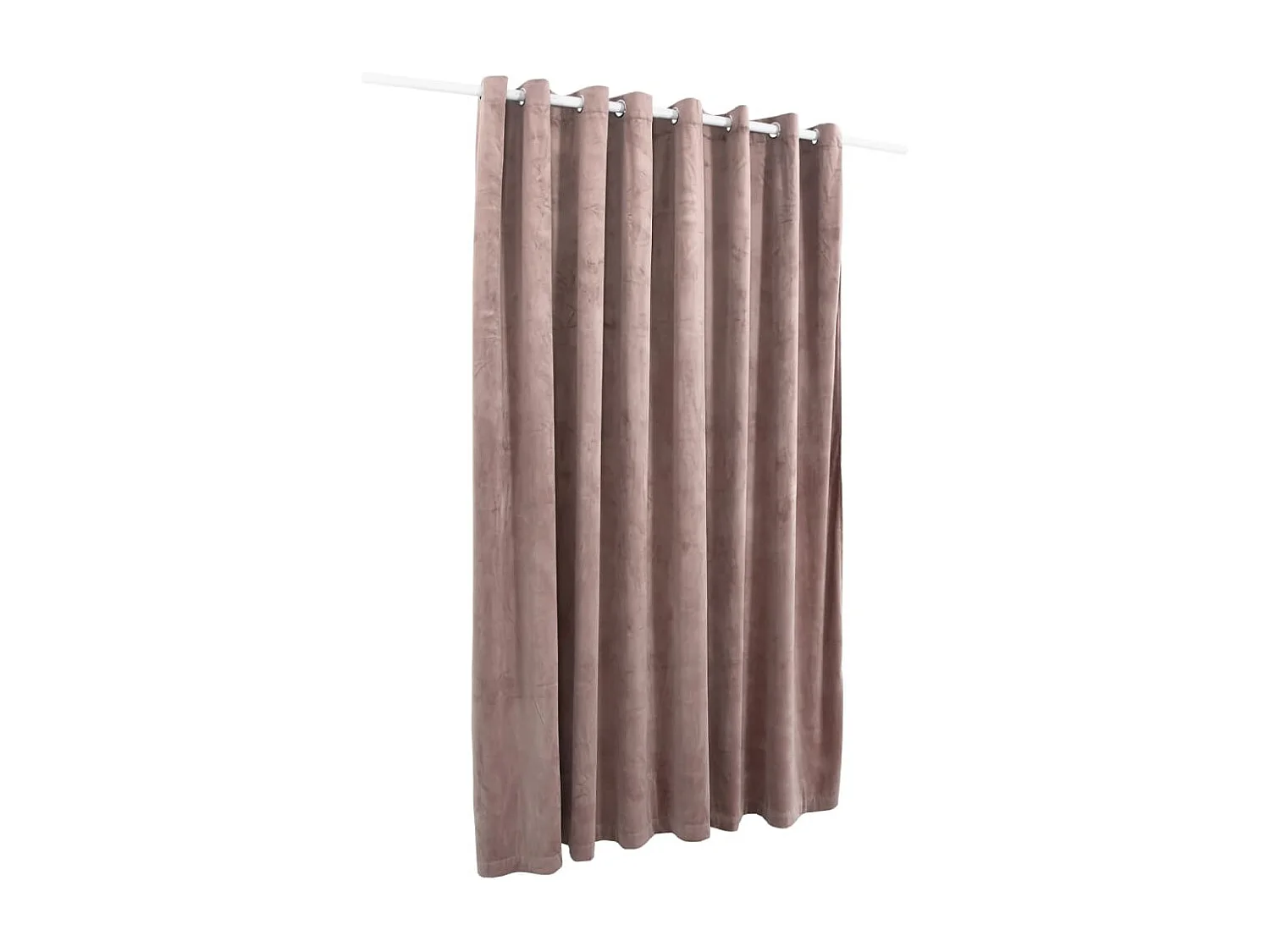 Cortina blackout com argolas de metal Veludo Rosa 290x245 cm